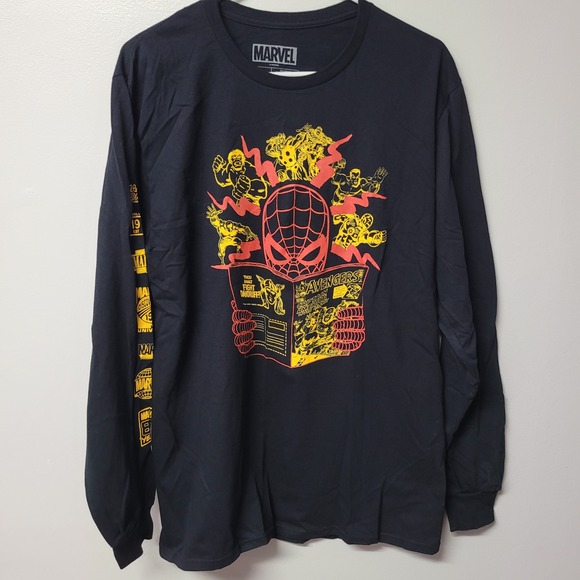 Marvel Other - Marvel Loot Crate Spiderman Avengers Comic Long Sleeve Shirt Mens Large Black